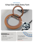 Magnetic Phone Ring Grip for MagSafe, Rotatable Ring Holder Stand with Adapter Ring for Phone Case, Brown