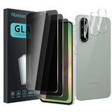 3 Pack Privacy Screen Protector For Samsung Galaxy A56 5G With 3 Pack Camera Lens Protector, Anti Spy Tempered Glass Film, 9H Hardness, Anti-Scratch, Bubble Free