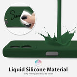Motorola Moto G Power 5G 2024 Phone Case - Liquid Silicone, Thin Slim Soft Rubber Gel TPU Plain Simple Cover for Women and Girls, Matte Solid Dark Green Color