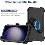 For Samsung Galaxy S23 Plus Case With Belt Clip Holster, 2 X Screen Protector, [Military Grade Protection] Heavy Duty Full Body Shockproof Rugged Protective Cover For Samsung S23 Plus 5G Black