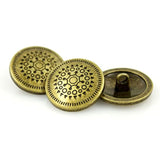 12 Pieces Native Sun Metal Shank Buttons. 18Mm (11/16 Inch) (Antique B