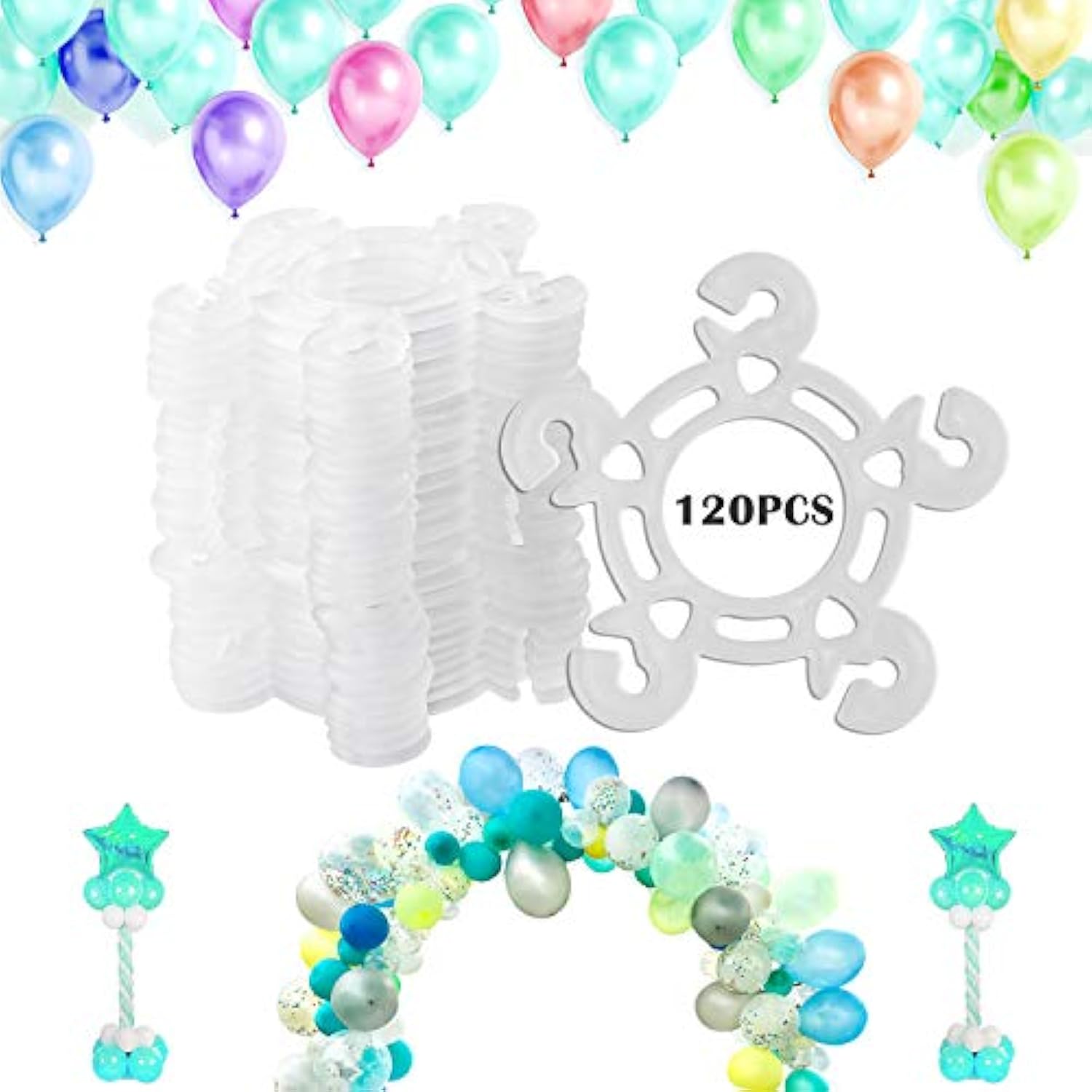 120Pcs Balloon Clips –  Connectors for Arches, Columns & Flowers Party Decorations