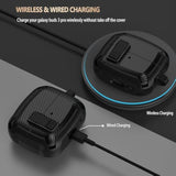 Compatible Samsung Galaxy Buds 3 Pro Case/Bud3 Cover Lock Clip For Men, Military Shell Galaxy Buds Pro 3/ Bud 3 Protective Armor Skin With With Cleaner Kit & Carabiner, Black