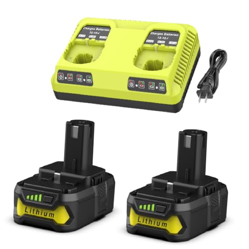 2Pack 18V Replacement Battery For Ryobi 18V Lithium Battery 3.5Ah P102 P103 P105 P107 P108 P109 With P117 Ryobi Battery Charger