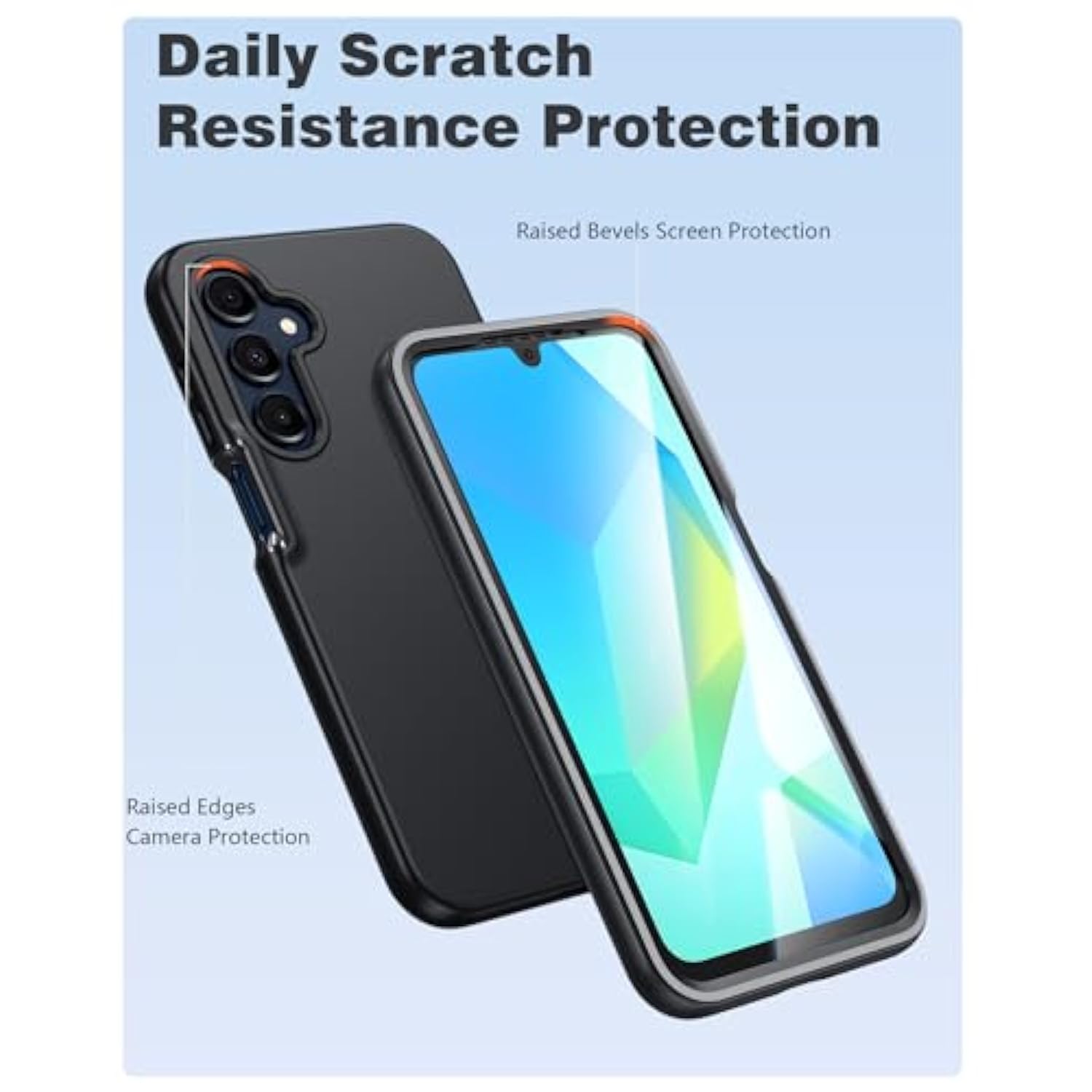 Samsung Galaxy A16 5G Case with Built-In Screen Protector, Rugged Silicone