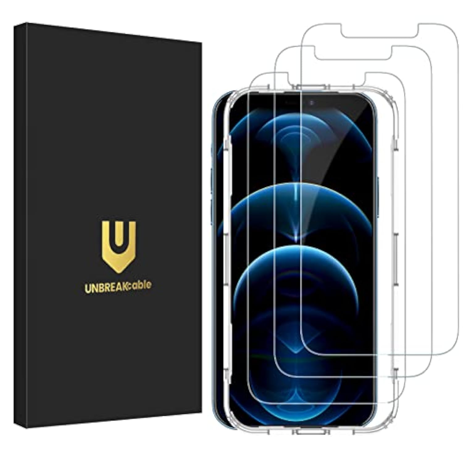 3-Pack Screen Protector For Iphone 12 Pro Max, Double Shatterproof Tempered Glass [Easy Installation] [9H Hardness] [99.99% Hd Clear] [Case Friendly] For Iphone 6.7 Inch