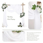 Wedding Arch Draping Fabric,4 Panels 28" X20Ft White Wedding Arch Drapes For Ceremony Chiffon Fabric Drapes Arbor Drapery Decorations For Reception Sheer Backdrop Curtains For Party Swag