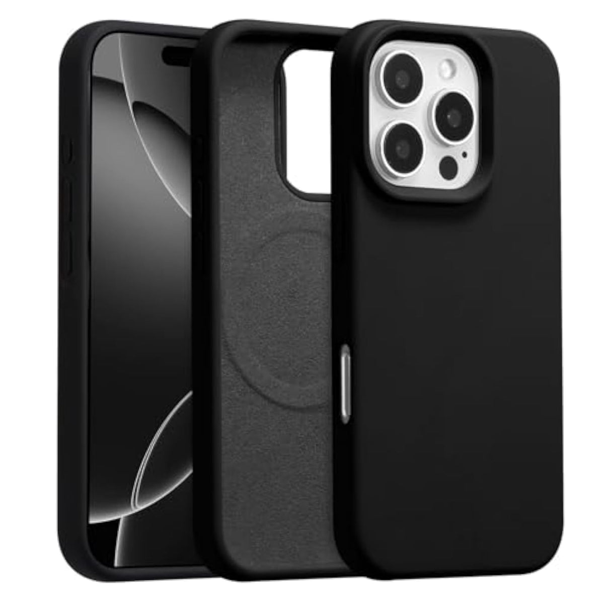 Magnetic Silicone Case for iPhone 16 Pro Max, Black - Premium Protection and Style