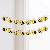 Nicime 2Pcs Bee Banner, Cute Yellow Sweet Animal Party Decoration, Honey Bee Theme Party Supplies Banner Backdrop