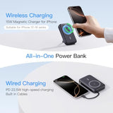 2025 Latest Portable Charger, 16800Mah Magnetic Wireless Power Bank With 2 Built In Cables, Led Display Battery Pack Travel Essentials For Iphone 16/15/14/13/12/Pro/Mini/Pro Max Andriod