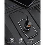 Car Charger, Mini 36W Dual Usb Qc 3.0 Ports Fast Car Charger Adapter Compatible With Samsung Note 9/Galaxy S10/S9/S8, Black