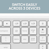 Signature Slim K950 Wireless Keyboard, Sleek Design, Switch Typing Between Devices, Quiet Typing, Bluetooth, Multi-Os, Windows, Mac, Chrome - Off-White