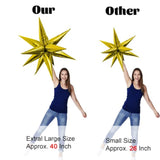 50Pcs 40" Gold Star Balloons, Metallic Explosion Star Foil for Party Decor