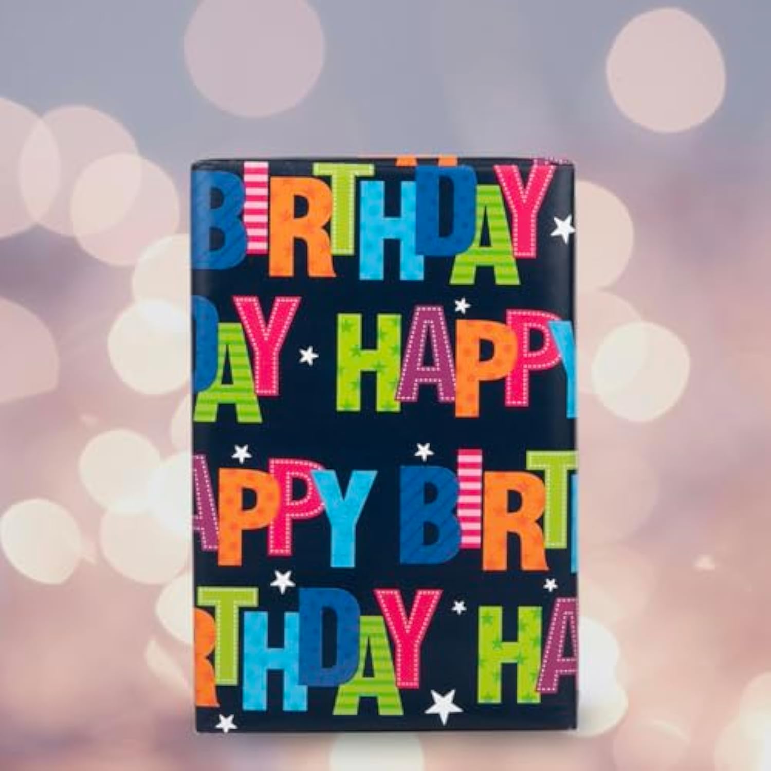 4 Rolls Birthday Gift Wrap - 17"x118" Each for Party, Holiday, Baby Shower