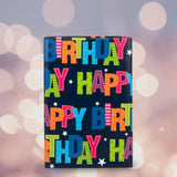 4 Rolls Birthday Gift Wrap - 17"x118" Each for Party, Holiday, Baby Shower