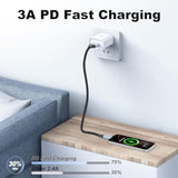 Short Usb To Usb C Cable 1Ft, 2Pack 60W Fast Charging 1 Foot Usb C Cable For Car Braided Short Usb A To C 1 Ft Charger Cord For Iphone 16/15 Pro/Max, Samsung Galaxy S24 S23, Google Pixel, Ipad