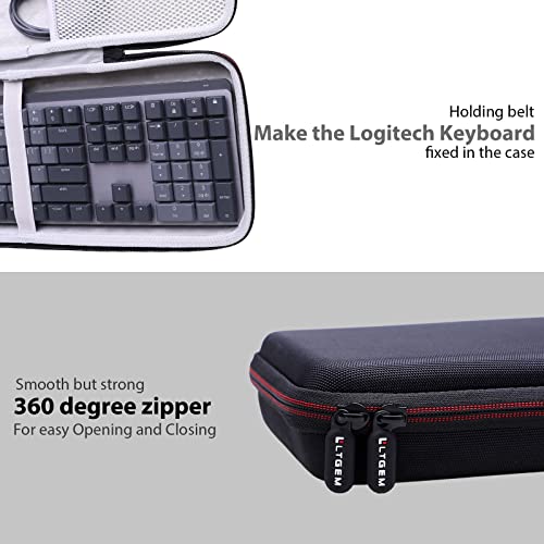 Ltgem Case Compatible With Logitech Mx Mechanical Wireless Illuminated Performance Keyboard, Office Travel Carrying Storage Bag - Black+Gray(Case Only)