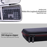 Ltgem Case Compatible With Logitech Mx Mechanical Wireless Illuminated Performance Keyboard, Office Travel Carrying Storage Bag - Black+Gray(Case Only)