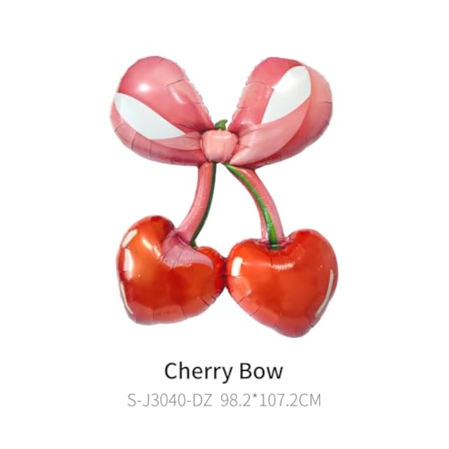 2 Pcs 42-Inch Red Cherry Bow Foil Balloons – Summer Berry Party Decorations, “She’s the Cherry on Top” Theme, First Birthday, Baby Shower, Arch & Garland Supplies