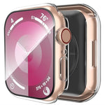 Smiling 2 Pack Case Built In Tempered Glass Screen Protector Compatible With Apple Watch Se 2 (2024)/Se/Series 6/Series 5/Series 4 40Mm, Hard Pc Case Overall Protective Cover- Transparent