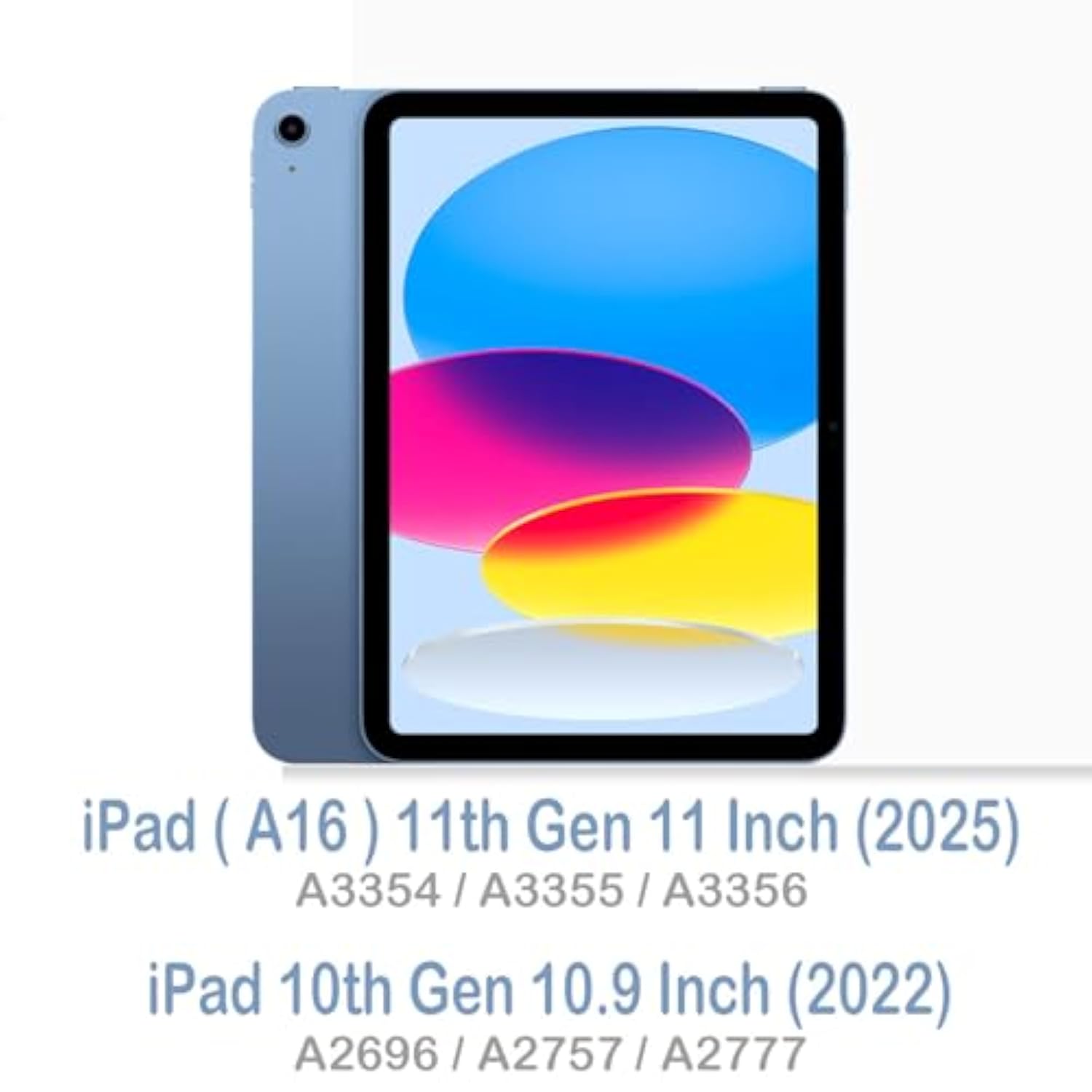 For (A16) 11Th Generation 11 Inch 2025, 10Th Generation Case 10.9 Inch 2022, Slim A16 Case Clear Back Cover With Pencil Holder & Auto Sleep, Deep Blue Marble