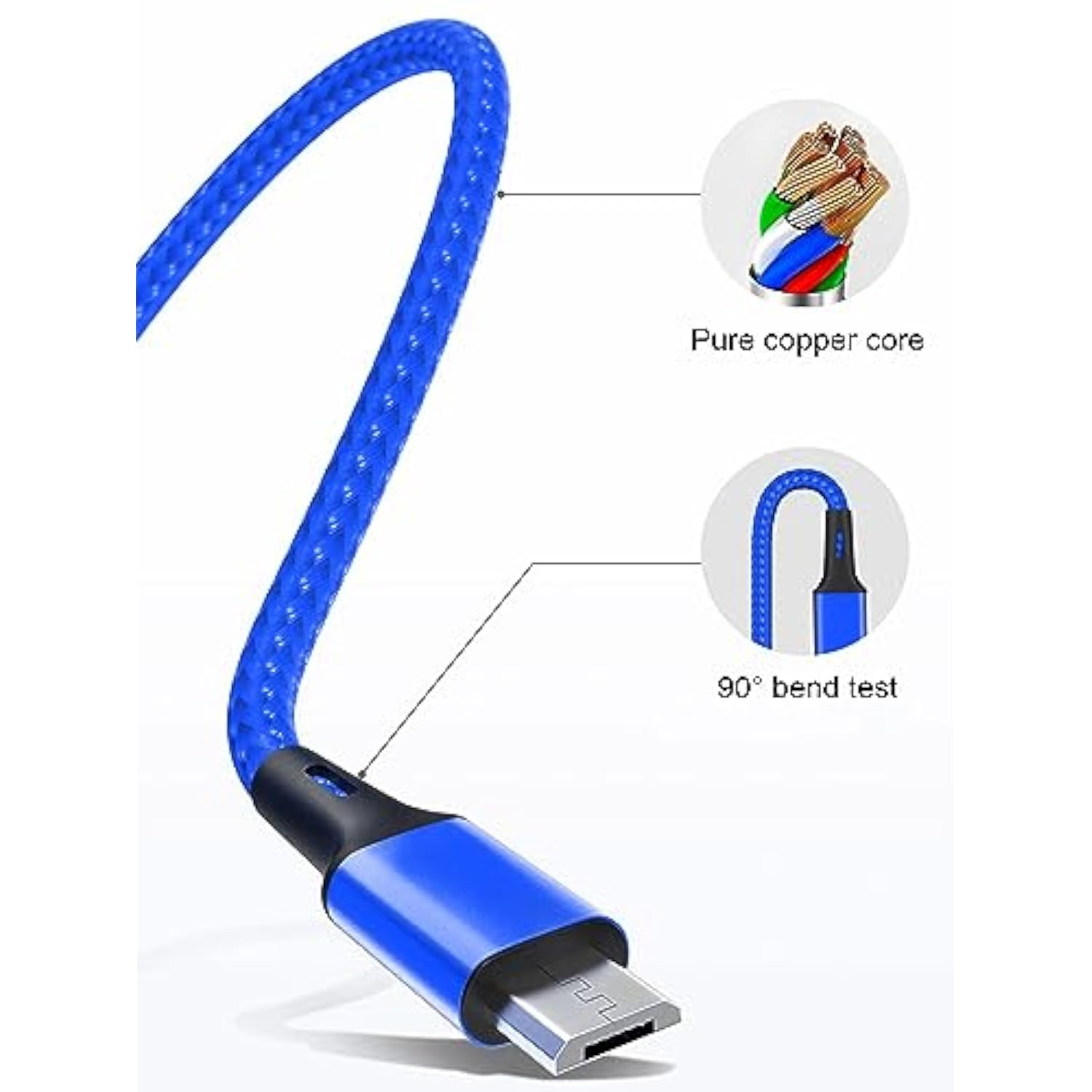 Multi Charging Cable 4Ft, Nylon Braided Universal 3 In 1 Multi Charger Cable A