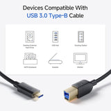 Cable Matters USB C to USB B 3.0 Cable - 3.3ft, USBB to USBC Cable with Type-B 3.0 Connector, Black