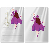20 Cards With Envelopes, Graduation Party Invitations 2026, 2026 College, High School, University Grad Celebration. (Purple)