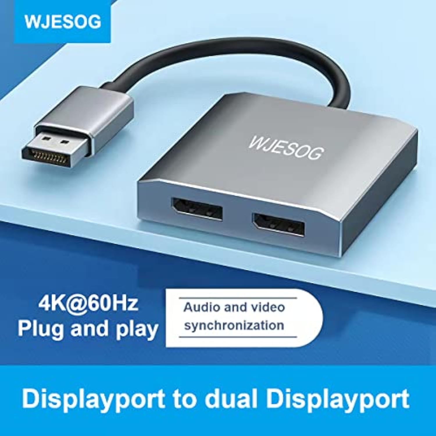 Displayport To Dual Displayport Splitter Dual 4K@60Hz Resolution,Dp To 2 Displ