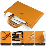 Laptop Case Sleeve 13.3-14 Inch Briefcase Waterproof Leather Tote Messenger Bag Slim Pc Carrying Case For 13.3"-14" Notebooks
