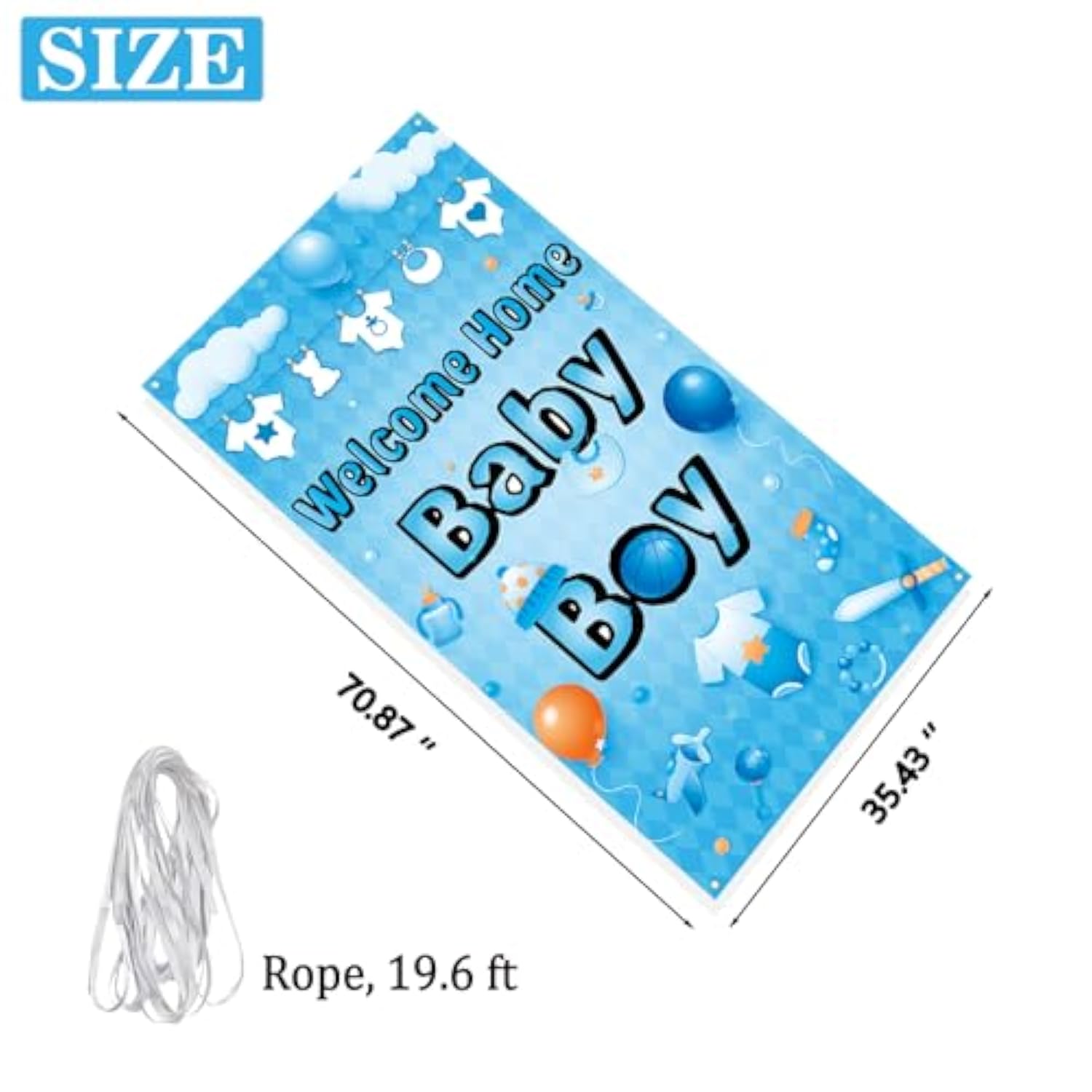 Welcome Home Baby Boy Door Banner, It’S A Boy Welcome Baby Boy Banner, Baby Shower Decorations For Boys, Gender Reveal Baby Shower Door Sign Party Decoration Inside Outside, Blue