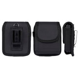 Case-Compatible Pouch for Motorola RAZR and Samsung Z Flip Series, Nakedcellphone Vegan Leather Holster Holder [Belt Loop, Metal Clip, Magnetic Closure] for Moto RAZR+ Ultra/Plus 2025/2024/2023, Black