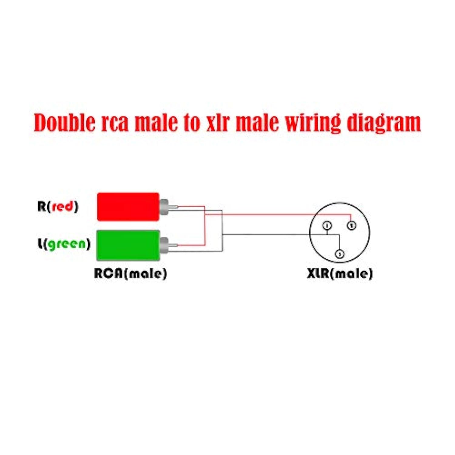 10ft XLR Male to Dual RCA Y Splitter Audio Cable 3-Pin