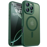 iPhone 16 Pro Case, Magnetic, Full Camera Protection, Magsafe, Shockproof, Deep Green