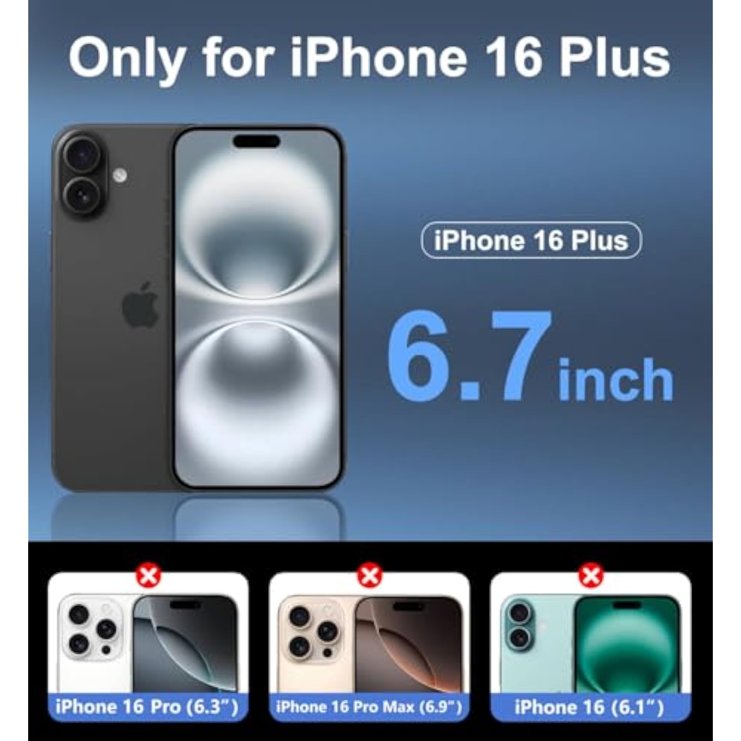 For Iphone 16 Plus Case With Built-In Invisible Kickstand, [2*Screen Protector] Military-Grade Protection Shockproof Protective Cover, Hard Back Stand Phone Case For Iphone 16 Plus (Pink)