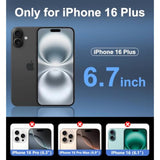 For Iphone 16 Plus Case With Built-In Invisible Kickstand, [2*Screen Protector] Military-Grade Protection Shockproof Protective Cover, Hard Back Stand Phone Case For Iphone 16 Plus (Pink)