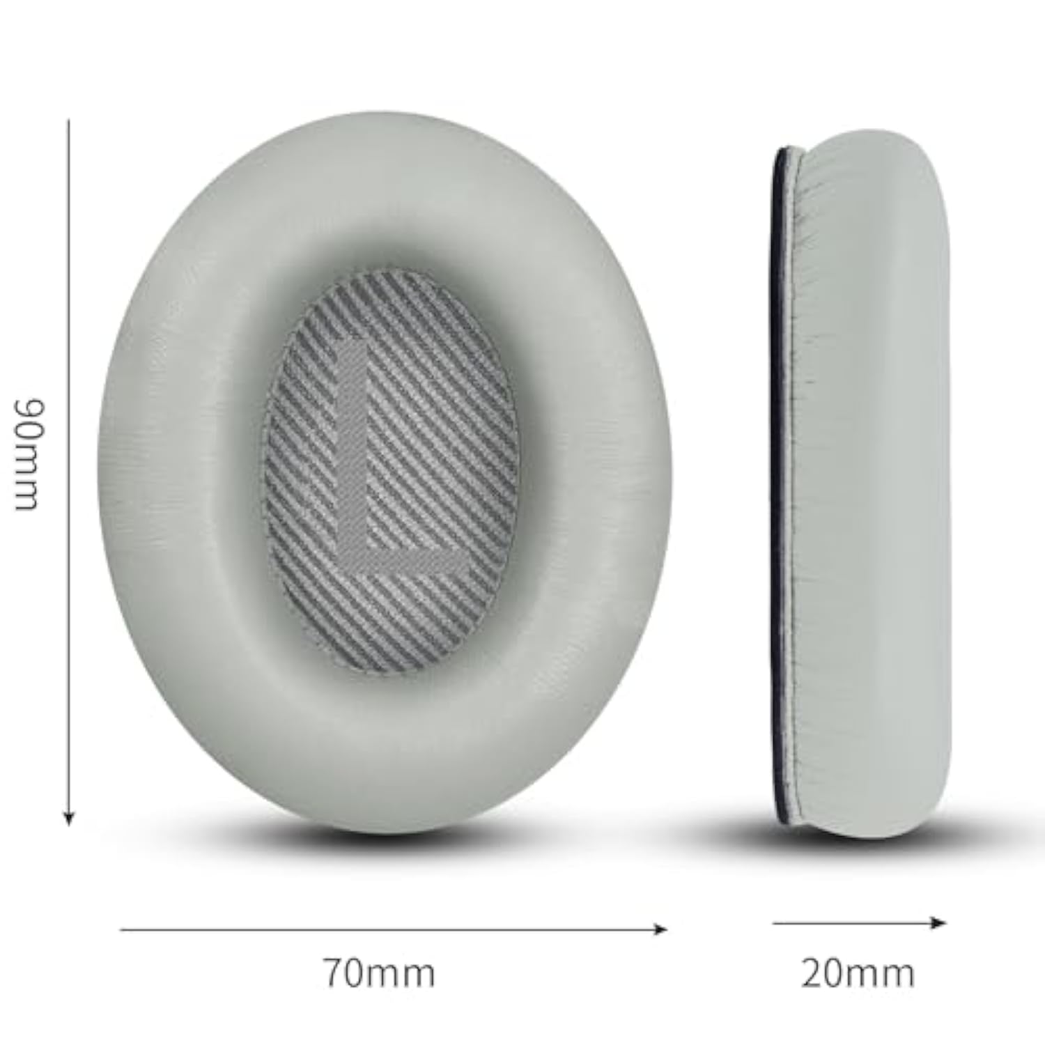 Headphones Replacement Ear Pads, Sheepskin Ear Cushions For Bose Quietcomfort 35 (Qc35) Improved Durability, Ear Pads Cushions With High-Density Foam, Thickness And Sound Isolation - Gray