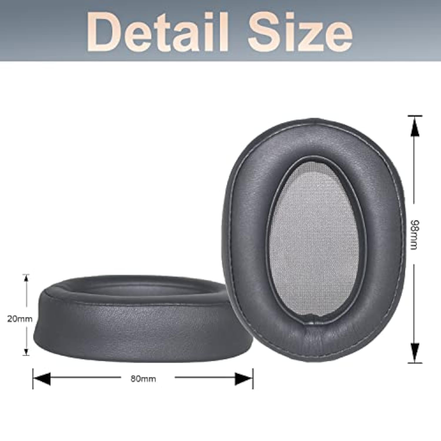 Wh-H900N Replacement Ear Pads Protein Pu Leather Ear Cushion Compatible With Sony Wh-H900N And Mdr-100Abn Headphones (Dark Grey)