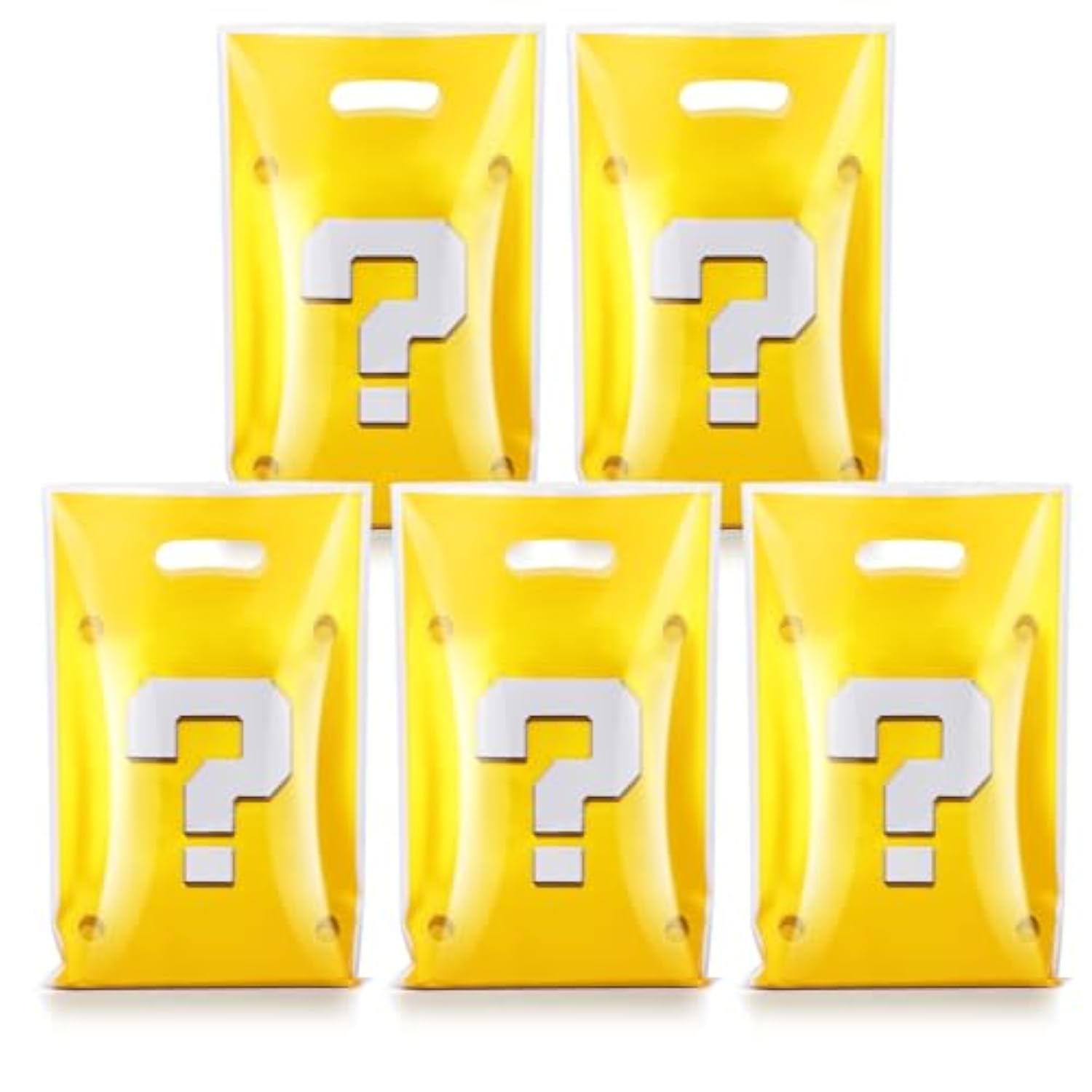 50 Pcs Question Mark Candy Bags Birthday Party Favor Bags Party Favors Packages Super Themed Birthday Decorations Supplies For Parties Thanksgiving Christmas Halloween (Yellow)