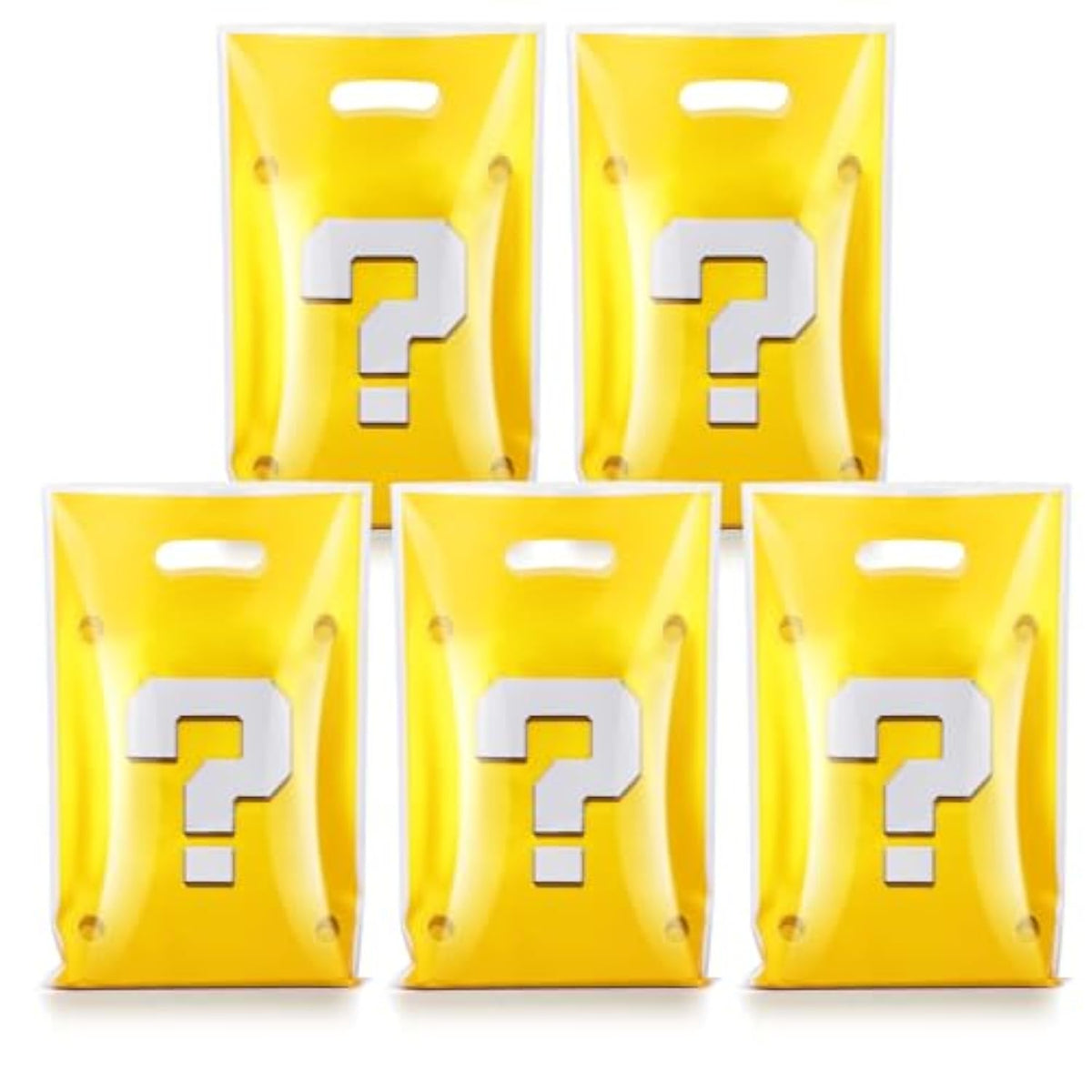 50 Pcs Question Mark Candy Bags Birthday Party Favor Bags Party Favors Packages Super Themed Birthday Decorations Supplies For Parties Thanksgiving Christmas Halloween (Yellow)
