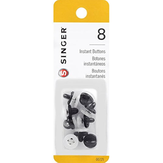 00725 No-Sew Instant Button Replacements, 8-Count , White