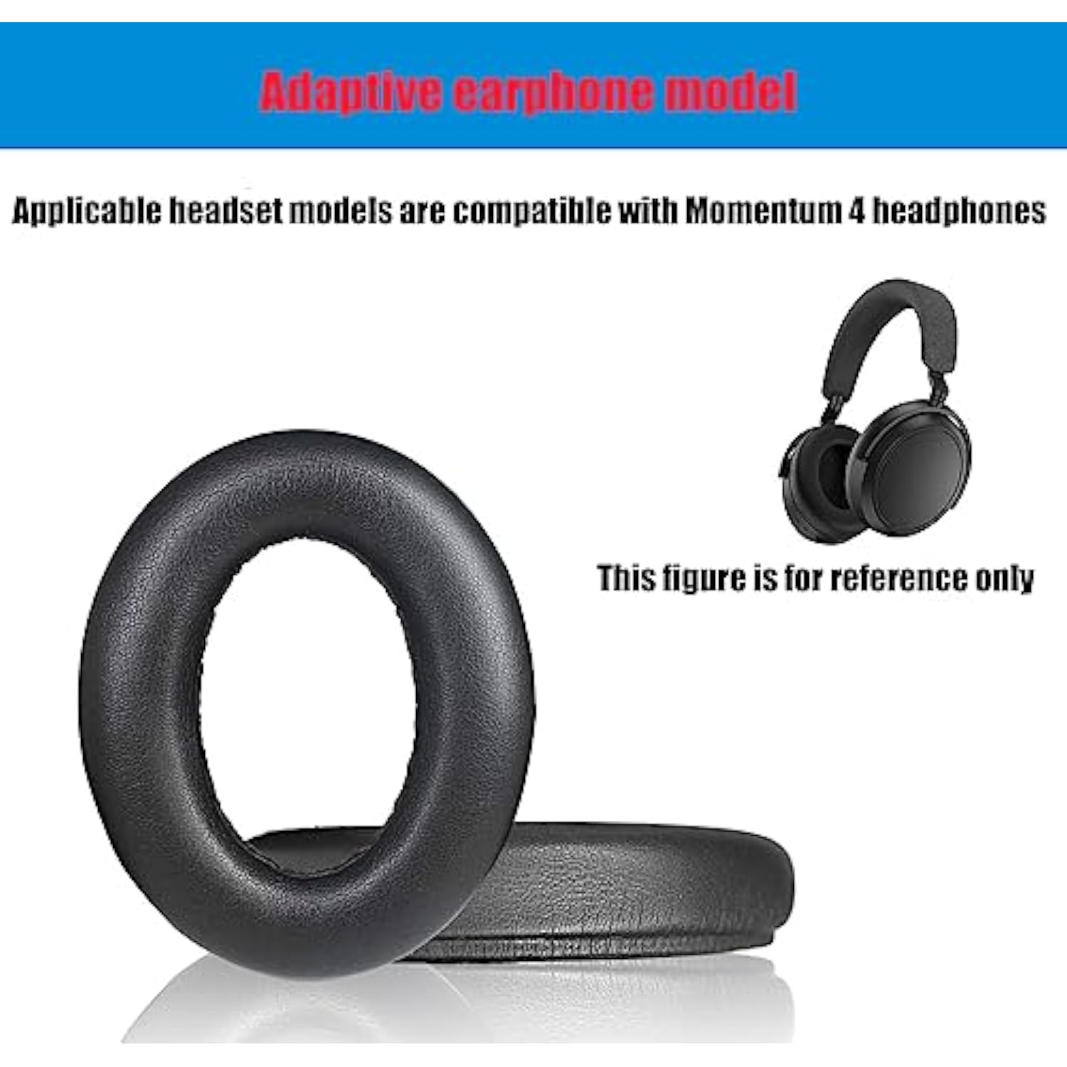 Replacement Ear Pads Compatible With Sennheiser Momentum4 Headphones Soft Protein Leather And Memory Foam Repair Accessory Ear Pads (Black)