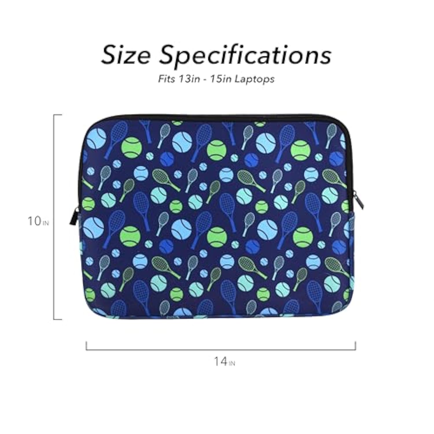 Tennis Themed Pattern Laptop Sleeve Case For 13-15 Inch Laptop Case Bag Shockproof Protective Cover Briefcase Carrying Computer Bag Compatible With Tablet Notebook Tennis Balls Tennis Gift
