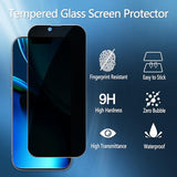 2 Pack Privacy Screen Protector for iPhone 16e / iPhone 14 / iPhone 13 / iPhone 13 Pro 6.1-Inch, Anti-Spy Private Tempered Glass, Anti-Scratch, Easy
