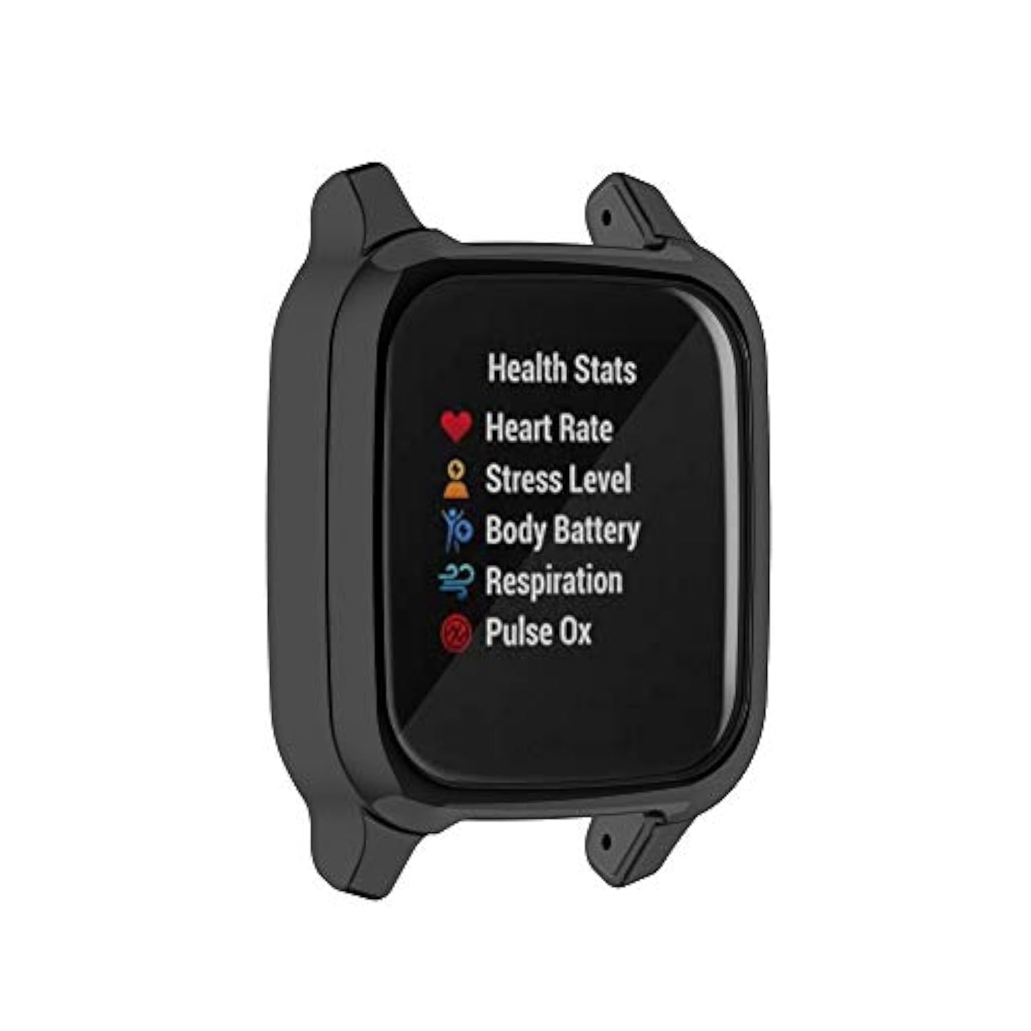 Screen Protector Compatible With Garmin Venu Sq 2 Smartwatch Case Soft Tpu Full Protection (Black+Black)