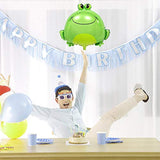 5-pc green frog foil balloons, 25.6" for baby shower and animal-themed party décor