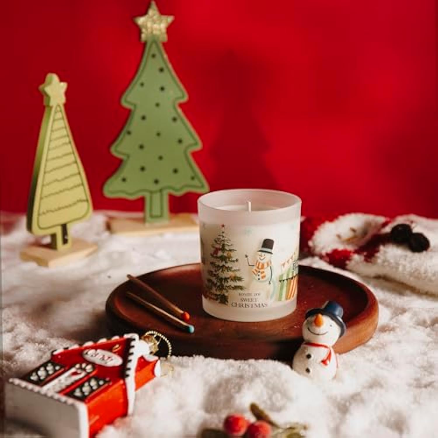 Christmas Scented Jar Candle - 6Oz Soy Wax Candle - Sweet Christmas Infused With Sweet Pine Aroma - With Beautiful Keepsake Box Special For Christmas/Holiday Gifts