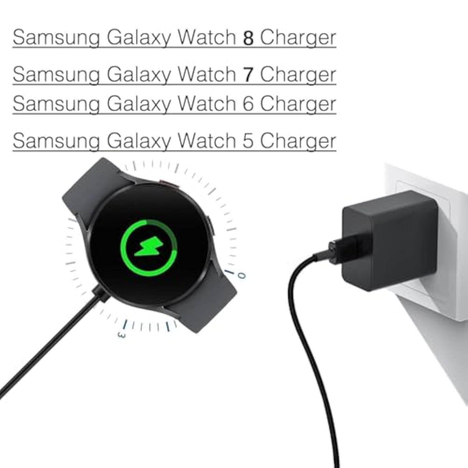 6Ft Long Samsung Watch Charger Cord Compatible For Samsung Galaxy Watch 8/8 Classic, 7/6/Ultra,6/4 Classic,5/5 Pro/4/3/Active 2/1, Magnetic Fast Charger Cable, Magnetic Wireless Watc H Charging Cable