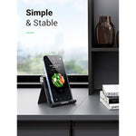 UGREEN Cell Phone Stand for Desk Phone Holder Foldable Portable Adjustable Compatible with iPhone 16 15 14 13 Pro Max, iPhone 12 11 Plus SE XS XR 8 7, Office Desk Travel Accessories, Black