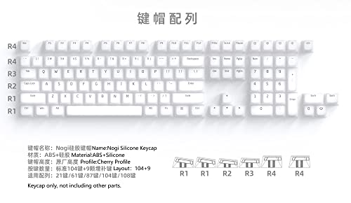 Nogi Cherry Profile Abs Silicone Keycap White Black Sakura Pep Very Peri For Keyboard Gh60 Poker 87 Tkl 104 Ansi Xd64 Bm60 Xd68 (Nogi Pep Set X1)